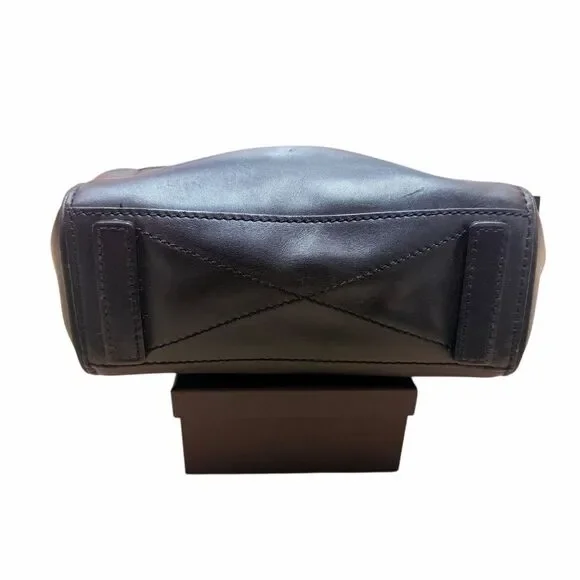 MILLY Black Leather Crossbody Bag With Gold Zipper